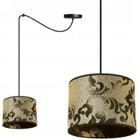 Light11 HOME Suspension Spider avec motif doré – Lampe suspendue moderne avec abat-jour doré, plafonnier pour salon et salle à manger