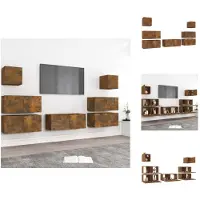 vidaXL Ensemble de 7 meubles TV en bois de chêne fumé - Meubles TV