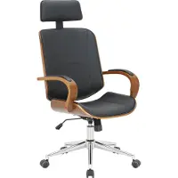BellaFurn Chaise de bureau ergonomique - Siège - Confort réglable, convient pour le bureau et la maison | Couleur : Noyer/Noir