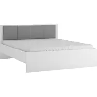 Feldmann-Wohnen Lit double BOSTON Lit futon 180x200cm blanc gris avec tiroirs de lit
