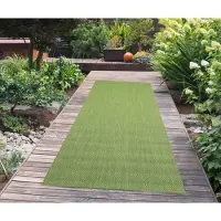 Teppichhome24 Tapis d'intérieur et d'extérieur Unidesign vert Dimensions : 80 x 200 cm