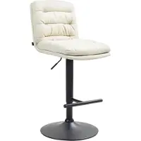 BellaFurn Tabouret de bar recouvert de tissu - tabouret haut - assise confortable, aspect élégant. Couleur : Crème | Couleur de base : noir