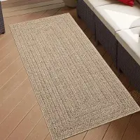 Teppichhome24 Tapis d'intérieur et d'extérieur en beige/marron Taille - 60 x 90 cm