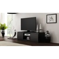 BellaFurn Meuble TV moderne RTV 120 cm – Design élégant, construction durable | Couleur : noir | Dimensions : 120 x 40 x 36 cm