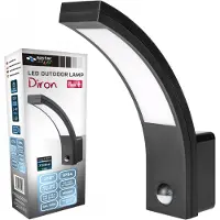 MasterLed Applique murale d'extérieur LED 10W - détecteur de mouvement PIR - 750lm - IP54 Moderne - lampe d'extérieur anthracite noir