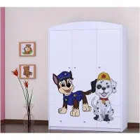 BDW , Armoire avec tiroirs, chambre à coucher, 128×190, 3 portes, blanc 5