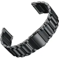 INF Bracelet de montre en acier inoxydable - Ajustement confortable et sûr Black 24 mm