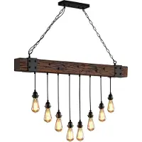 GreatDEshop2021 Lustre vintage, hauteur réglable de la lampe suspendue avec 8 E27 ampoules sockets, table à manger industrielle lampe suspendue
