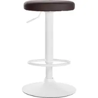 BellaFurn Tabouret de bar en similicuir - Siège de bar stylé - Réglable en hauteur & fonction rotation 360° | Couleur : brun | Couleur de base : blanc