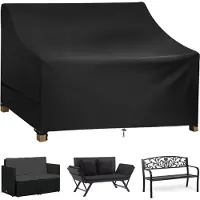 Famanu Couverture de banc de jardin 3 places - étanche et résistante aux UV - 1 pièce - Noir - 600D Oxford