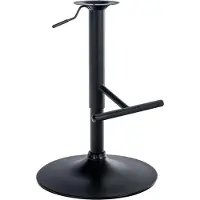 BellaFurn Tabouret de bar de remplacement à cadre en T - base de tabouret de bar - table tournante et réglable avec repose-pieds | Couleur : noir
