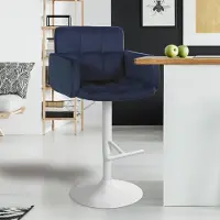 BellaFurn lot de 2 tabourets de bar - tabouret en velours - réglable et pivotant à 360° - confortable et élégant