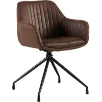 BellaFurn Chaise de salle à manger - confort ultime et fonction pivotante - velours/simili cuir | Couleur : marron foncé | Matériau : similicuir vintage