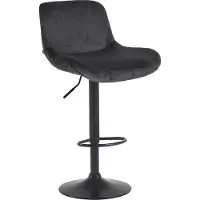 BellaFurn Tabouret de bar - chaise d'appui - réglable & confortable - avec repose-pieds et tissu noir mat pivotant à 360° | Couleur : noir | Matériau : mou