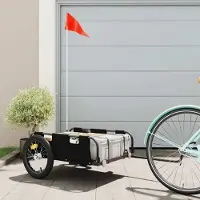 Prolenta Maison Exclusive - Remorque pour vélo, noire, en Oxford et en fer