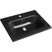Sapho SIDRA | lavabo en fonte de marbre, 61x46cm, noir mat