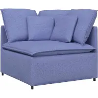 Syfax Module d'angle pour canapé modulable avec coussins bleu jean 100 cm