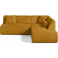 Best Mobilier Onyx - canapé modulable d'angle droit - 5 places - en velours côtelé , Jaune