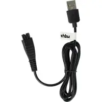 VHBW Câble de charge compatible avec Panasonic ES-LA90, ES-LA84, ES-LA74, ES-LA70, ES-LA62, ES-LA54 rasoir - Câble d'alimentation, 13,3 cm noir