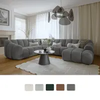 Miuform Shell Ensemble de salon U-FORM LINKS - 330 x 265 cm - Gris - Canapé Canapé modulable