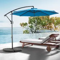 Sweiko Parasol à manivelle,Parasol extérieur double face Rectangulaire Grand,Bleu