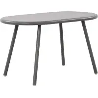 BellaFurn Table de salon moderne - table d'extérieur - pieds en métal inoxydable, résistants aux intempéries - plastique recyclé | couleur : gris foncé