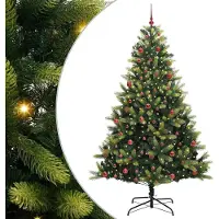 Syfax Arbre de Noël artificiel en silicone flexible 300 LEDs 210 cm