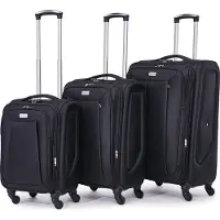 VERTICAL STUDIO Valise en tissu "Tromso" 20" 24" 28" Ensemble de 3 noir