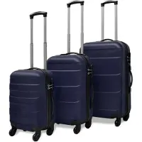 Syfax Valise rigide 3 pièces Bleu 45,5/55/66 cm