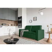 Miuform Lucky Lucy - Canapé Cord avec fonction lit - 168x88cm - vert bouteille - Canapé-lit 2 places