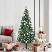 vidaXL Meubles Arbre de Noël artificiel pré-éclairé Vert 180 cm - 9093774