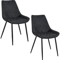 Akord Lot De 2 Chaises Noir 44X41X46