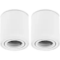 Sweet Led 2xSpot encastrable GU10 apparent rond blanc aluminium Spot encastrable pour plafond 84 mm