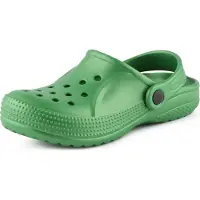 Ladeheid Enfants Filles Garçons Sabots légers Eva Sabots de jardin Chaussures de jardin KL055 (Vert émeraude, 32 UE)