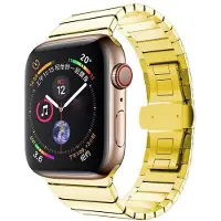 Wigento Bracelet de remplacement pour Apple Watch Series 9, 8, 7, 41 / 6, SE, 5, 4, 40 / 3, 2, 1, 38 mm - Style acier doré - Montre connectée - Neuf