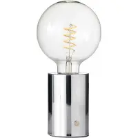 Northpoint Lampe de table LED rechargeable Edison Style ampoule avec filament 2000mAh Touch Dimmer chrome ampoule claire