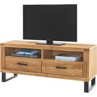 Lebenswert TV-Schrank >Tom-I< in Wildeiche / schwarz aus Teilmassiv - 138x60x50cm (BxHxT)