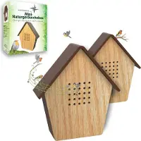 Northpoint Boîte à sons naturels Chants d'oiseaux Bois véritable Détecteur de mouvement Support mural Lot de 2