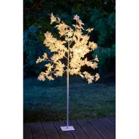 Northpoint Arbre LED 120 fleurs, LED blanc chaud, minuterie, 150 m, câble de 5 m, piquets inclus