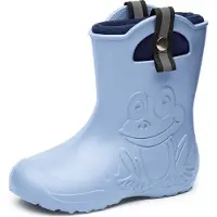 Ladeheid Kinder Federleichte Gummistiefel Thermo Fütterung Mädchen Jungen Rutschfeststiefel Kinder Regenschuhe LA-CA-Frog245 (Jaune, 34/35 EU)