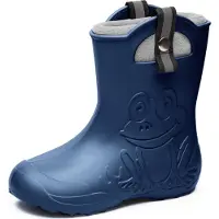 Ladeheid Kinder Federleichte Gummistiefel Thermo Fütterung Mädchen Jungen Rutschprofs Kinder Regensschuhe LA-CA-Frog245 (Jaune, 30/31 EU)