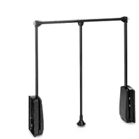 Emuca Penderie rabattable pour armoire Hang, 832 - 1150 mm, Peint en noir