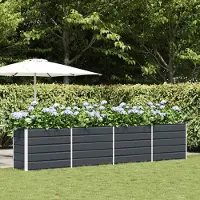 Prolenta Maison Exclusive - Jardinière anthracite, 385 x 50 x 75 cm, en acier galvanisé