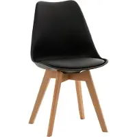 BellaFurn Chaise de salle à manger confortable - chaise de cuisine - rembourrage facile d'entretien | Couleur : noir | Matériau : plastique
