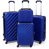 HEYO Set de Valises de Voyage 4-en-1 HWP01 Bleu Marine - Léger et Résistant