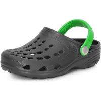 Ladeheid Enfants Filles Garçons Sabots Eva Sabots de jardin Chaussures de jardin LA-CA-06 (Gris/Vert, 22/23 EU)