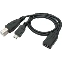 System-S Câble USB 3.1 type C femelle vers 2.0 Micro B & type B mâle 30 cm Noir