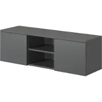 PAWS MÖBEL Graphite, anthracite Armoire RTV murale, 120x38x37, Armoire TV, moderne mat