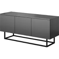 PAWS MÖBEL Armoire RTV debout sur pieds métalliques, 150x55x37, armoire RTV, moderne, loft, industrielle, finition mate, anthracite
