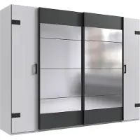Wimex Armoire à portes battantes/libres Stockholm Armoire 270x65x210cm blanc graphite